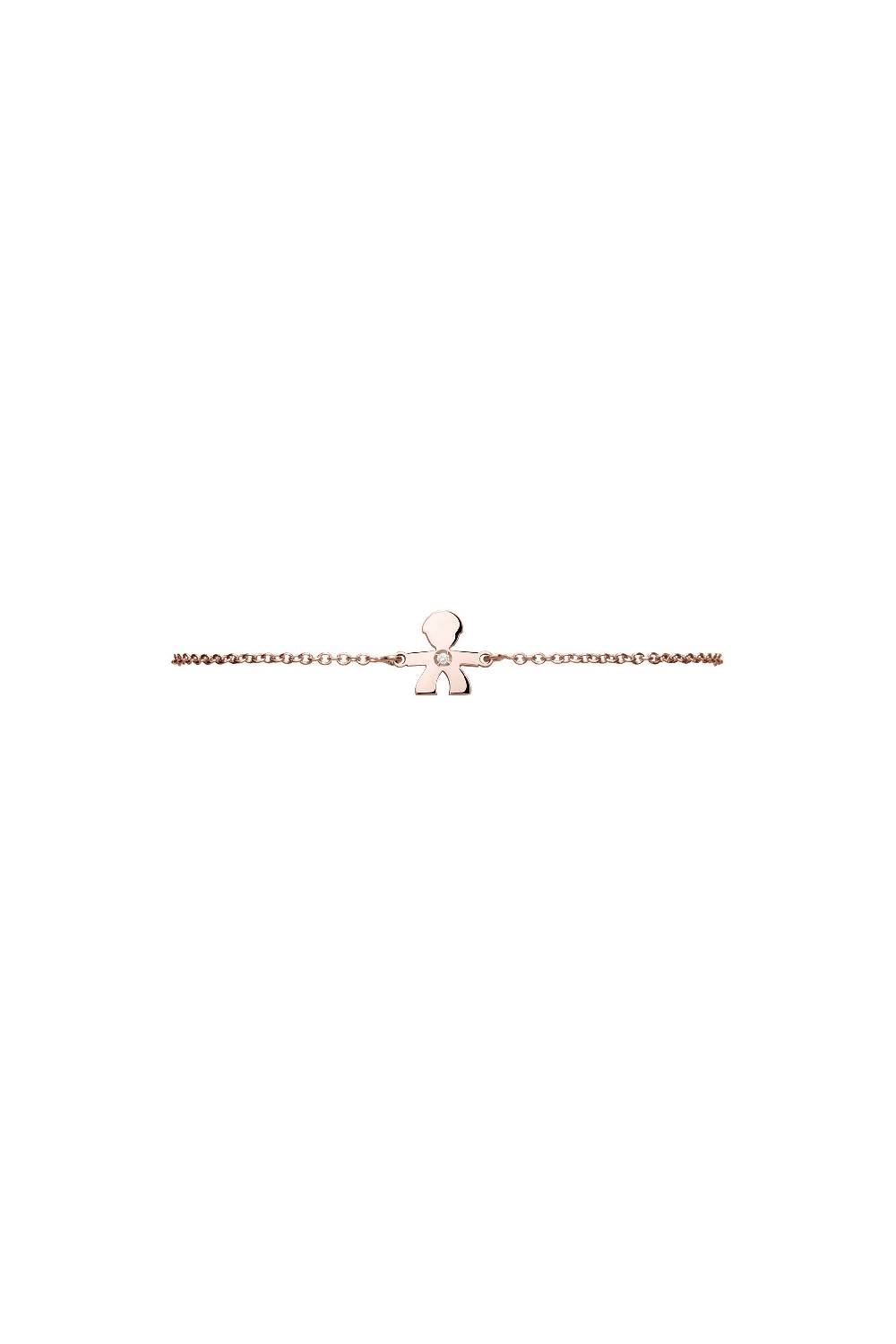 Le Bebé Bracciale I Preziosi con sagoma bimbo in oro rosa e diamante Moda