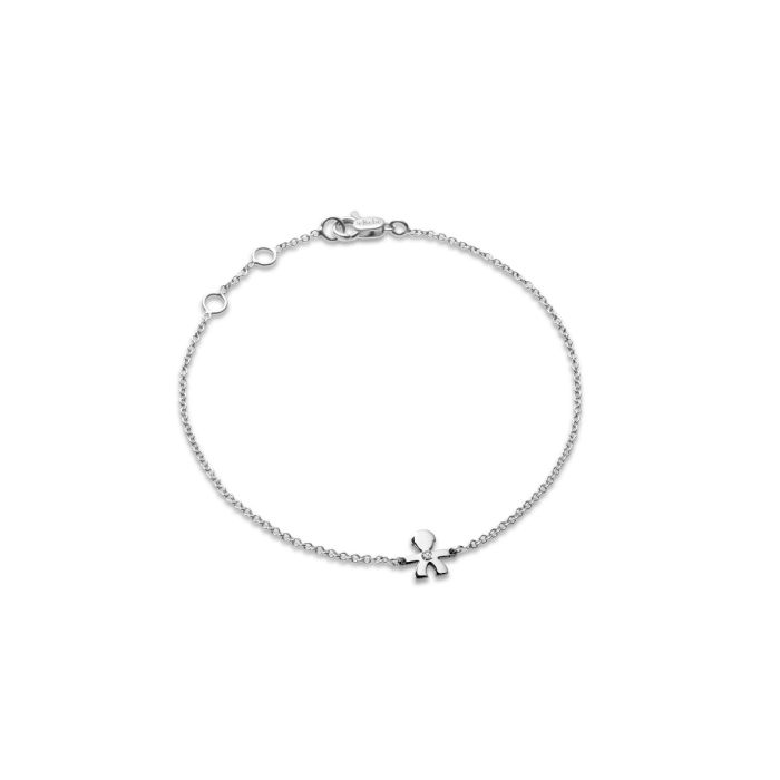 Le Bebé Bracciale I Preziosi con sagoma bimbo in oro bianco e diamante