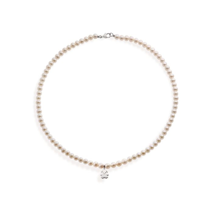 Le Bebé Collana Le Perle con sagoma bimba in oro bianco e diamante Convenienza
