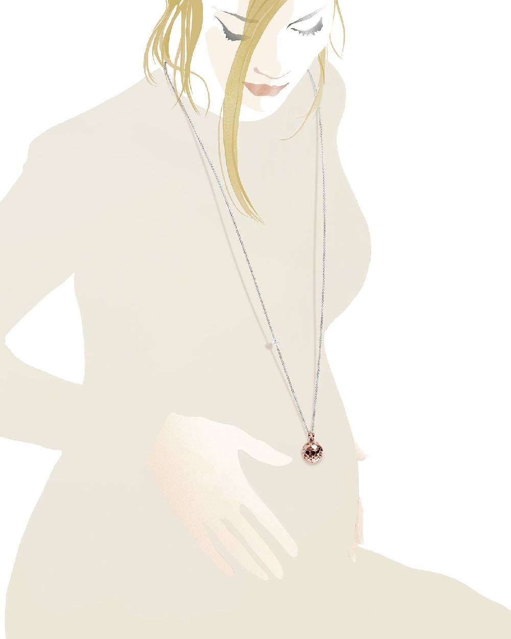 Le Bebé Collana Suonamore in argento placcato oro rosa Presa