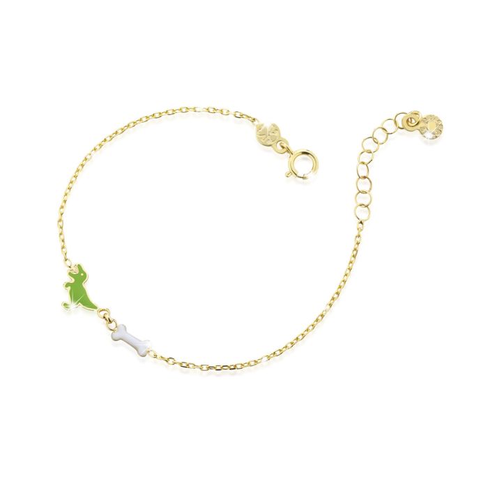 Le Bebé Bracciale Toys con dinosauro e osso in oro giallo Offerte