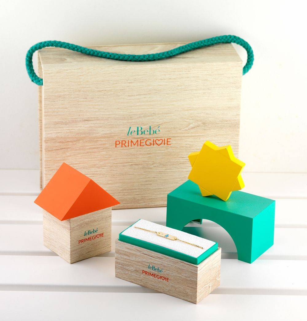 Le Bebé Bracciale Toys con arcobaleno e unicorno in oro giallo Saldi Di Fabbrica