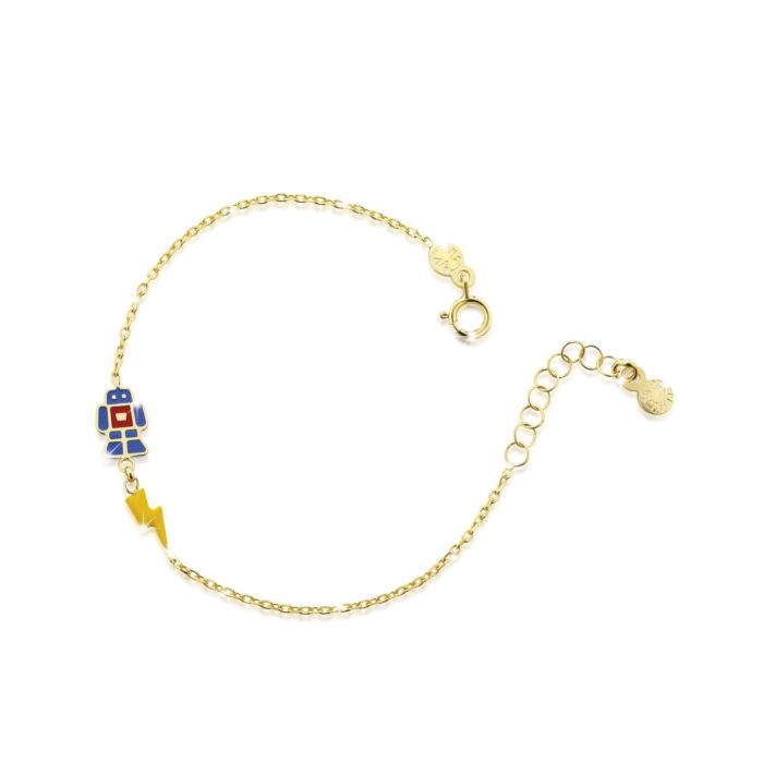 Le Bebé Bracciale Toys con robot e fulmine in oro giallo I Più Venduti