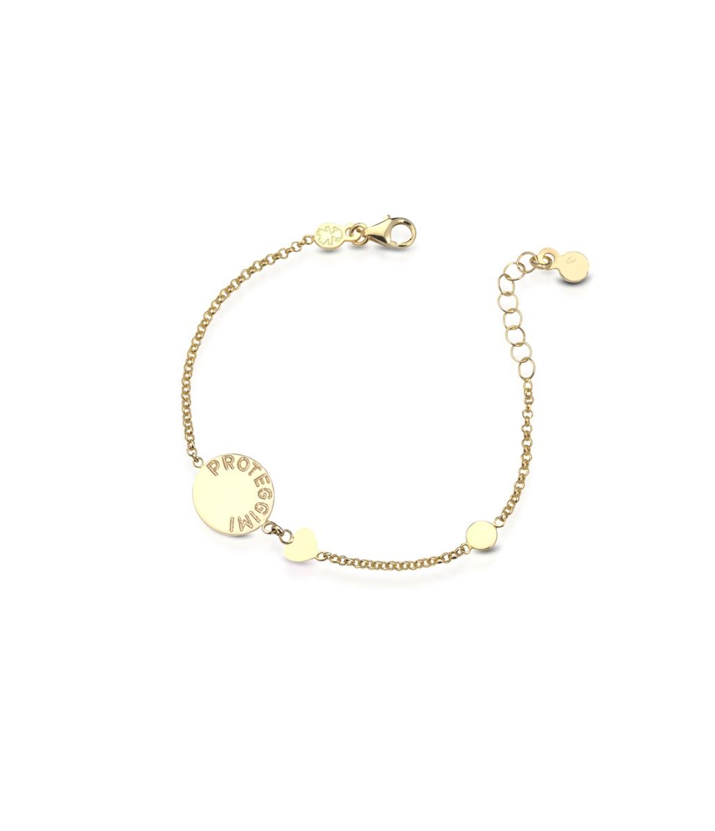 Le Bebé Bracciale Proteggimi con Madonnina in oro giallo In Saldo