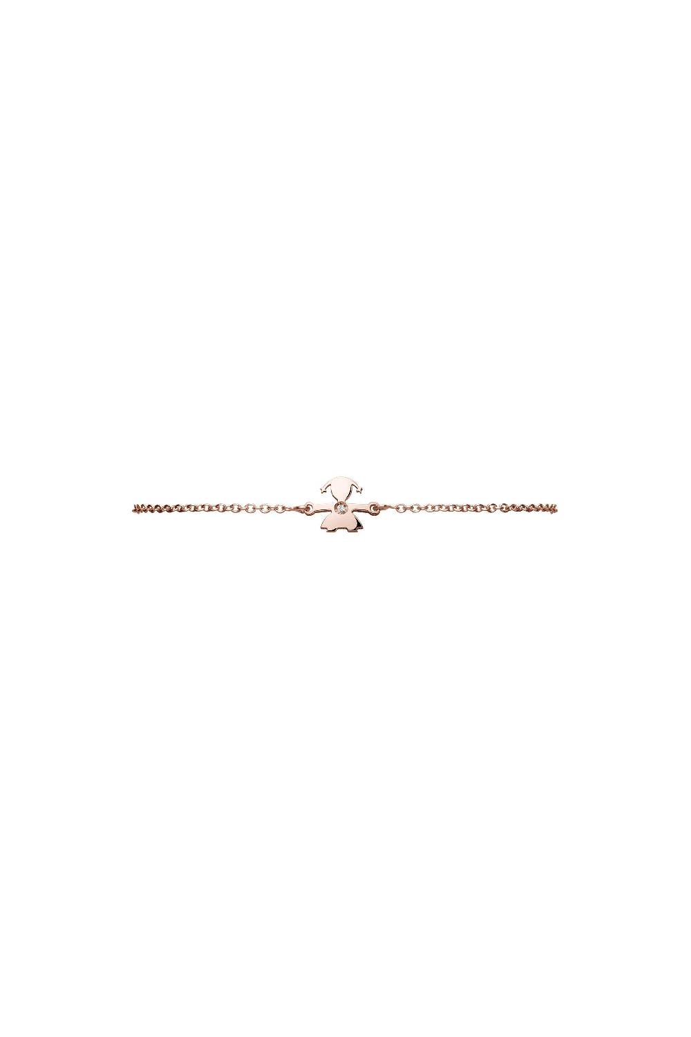 Le Bebé Bracciale I Preziosi con sagoma bimba in oro rosa e diamante In Linea