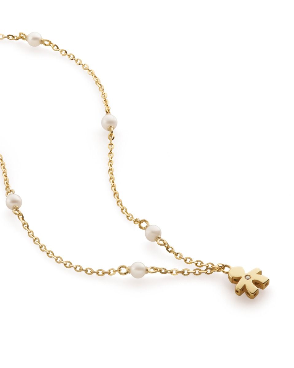 Le Bebé Collana Le Perle con sagoma bimbo in oro giallo e diamante Online
