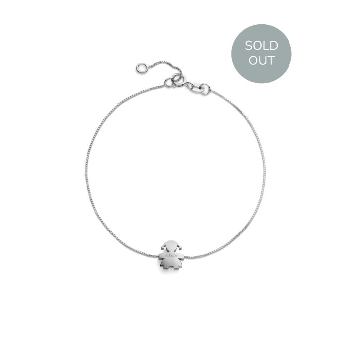 Le Bebé Bracciale I Tesorini con sagoma bimba in oro bianco In Vendita