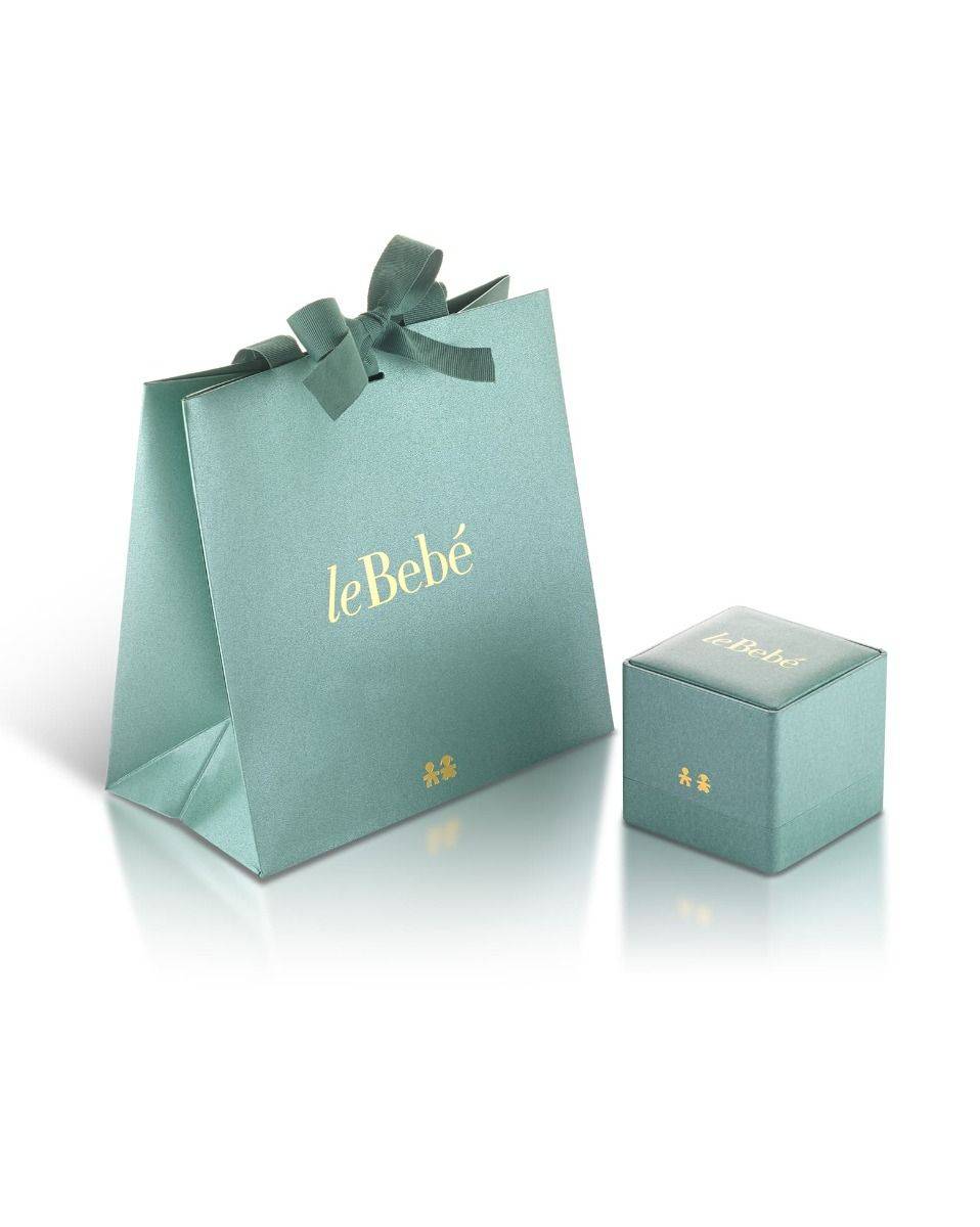 Le Bebé Collana Les Bonbons con sagoma bimbo, in oro bianco con topazi, acquamarine e diamante Offerte