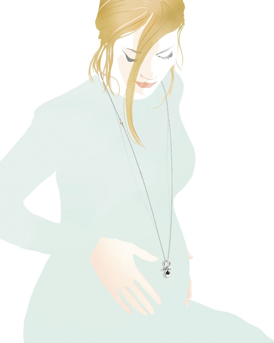 Le Bebé Collana Suonamore in argento e diamante Nuovo