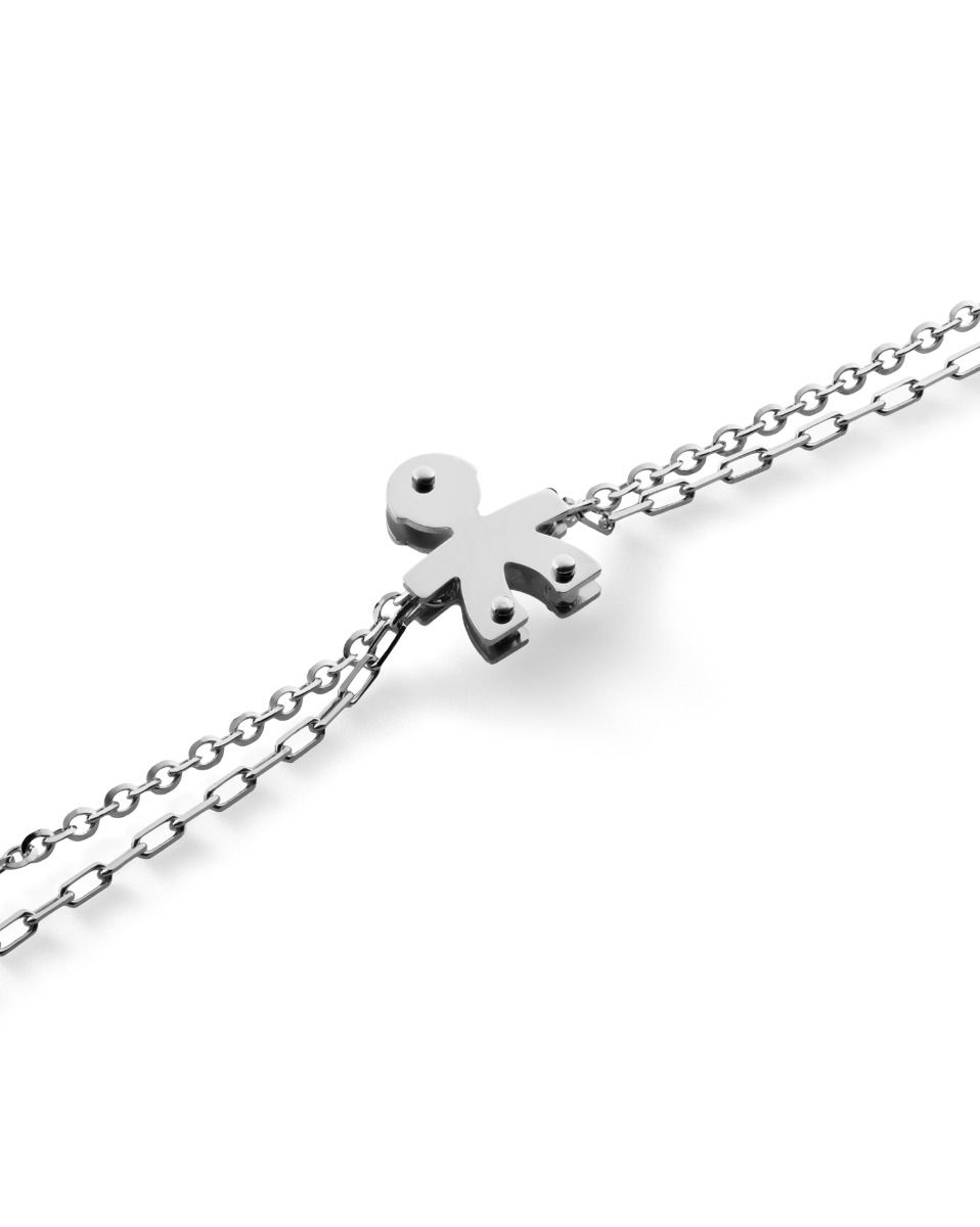 Le Bebé Bracciale I Classici con sagoma bimbo in oro bianco e diamante Sconto