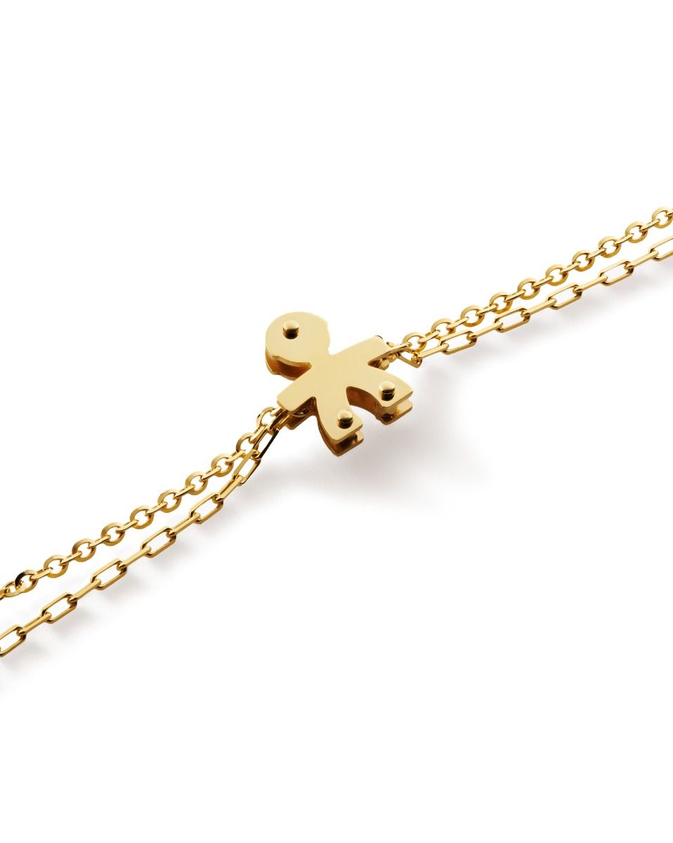 Le Bebé Bracciale I Classici con sagoma bimbo in oro giallo e diamante In Saldo