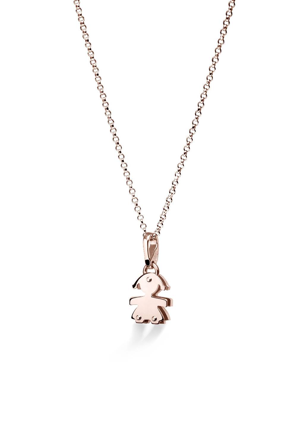 Le Bebé Ciondolo I Preziosi con sagoma bimba in oro rosa e diamanti Sconto