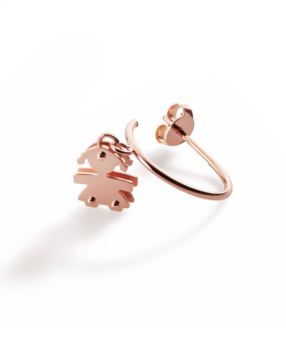 Le Bebé Orecchini I Mini con sagoma bimba in oro rosa Hotsell