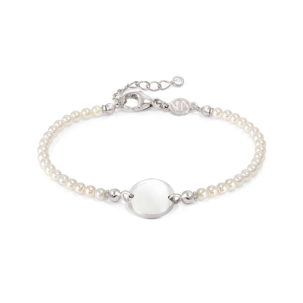 Nomination Bracciale Messaggi d'amore Tondo incidibile e Perle Nomination Bracciale Messaggi d'amore Tondo incidibile e Perle