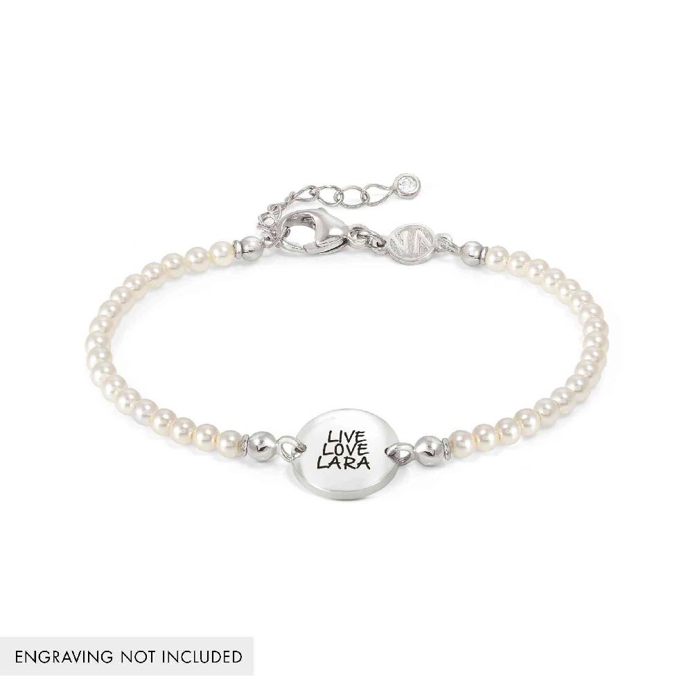 Nomination Bracciale Messaggi d'amore Tondo incidibile e Perle Nuova
