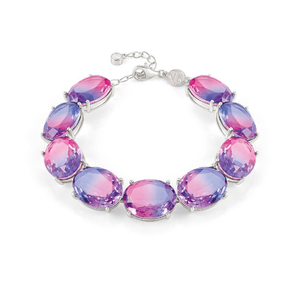 Nomination Bracciale Symbiosi con pietre grandi rosa e viola Nomination Bracciale Symbiosi con pietre grandi rosa e viola