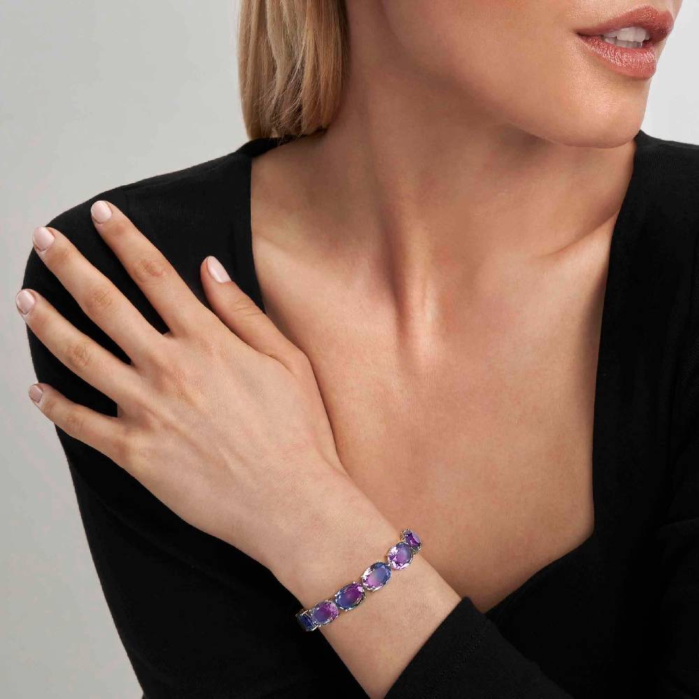 Nomination Bracciale Symbiosi con pietre grandi rosa e viola 2025