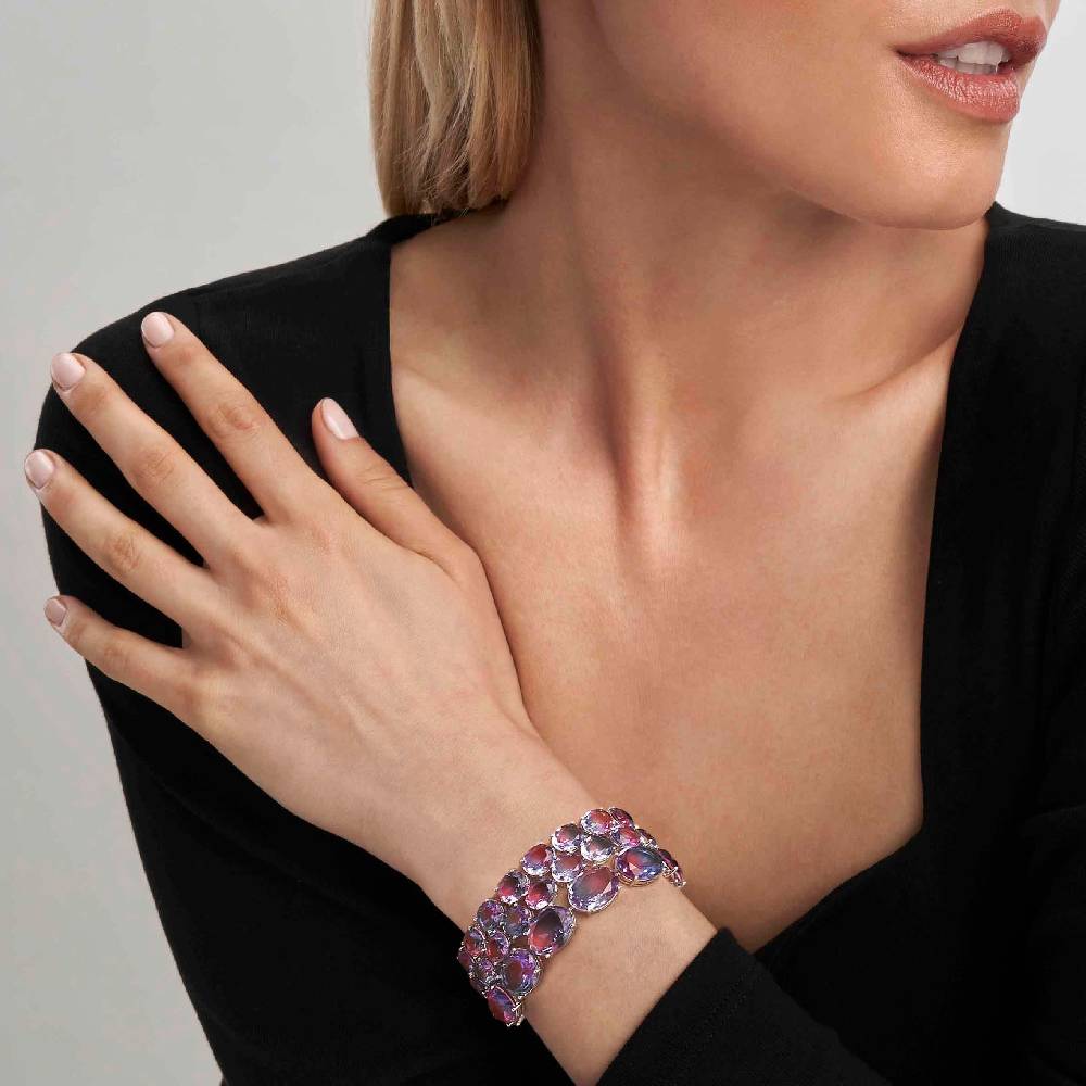 Nomination Bracciale Symbiosi con pietre grandi rosa e viola 2025