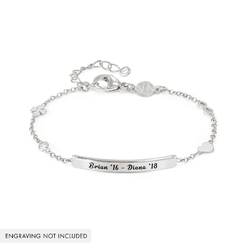 Nomination Bracciale Messaggi d'amore con Placca incidibile e simboli mix Pezzi Unici