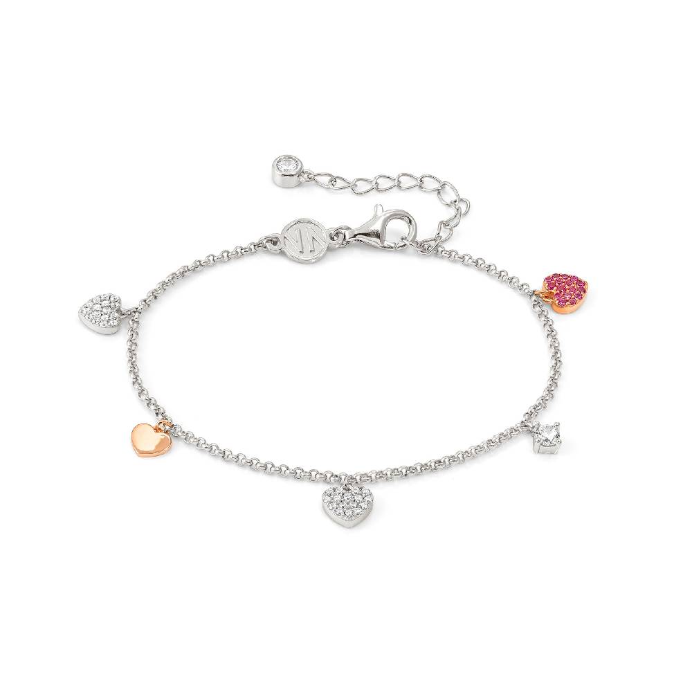 Nomination Bracciale Lucentissima Mix Pendenti Cuori e Cubic Zirconia