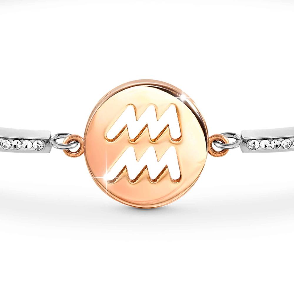 Nomination Bracciale Milleluci Zodiaco Acquario in PVD rosa e Cristalli Affare Del Giorno