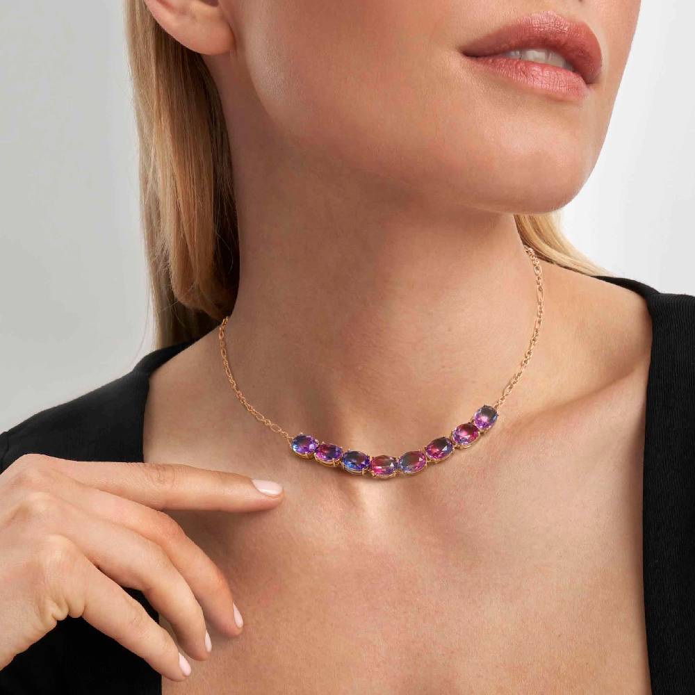 Nomination Collana Symbiosi pietre bicolore rosa e viola Vendita Calda