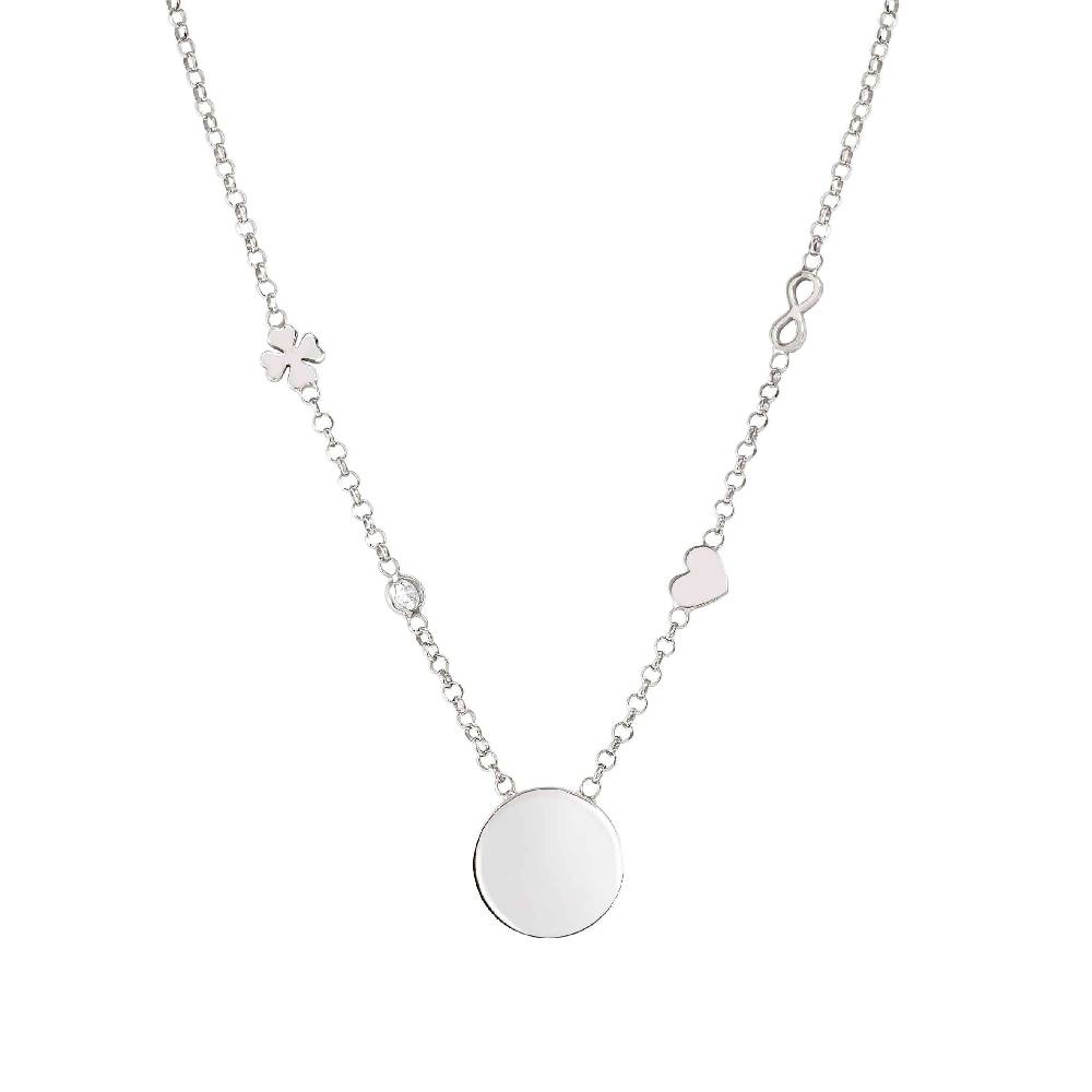 Nomination Collana Messaggi d'amore Tondo incidibile e mix simboli Saldi Di Fabbrica