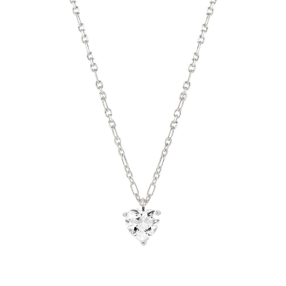 Nomination Collana SweetRock argento cuore bianco Nuovo