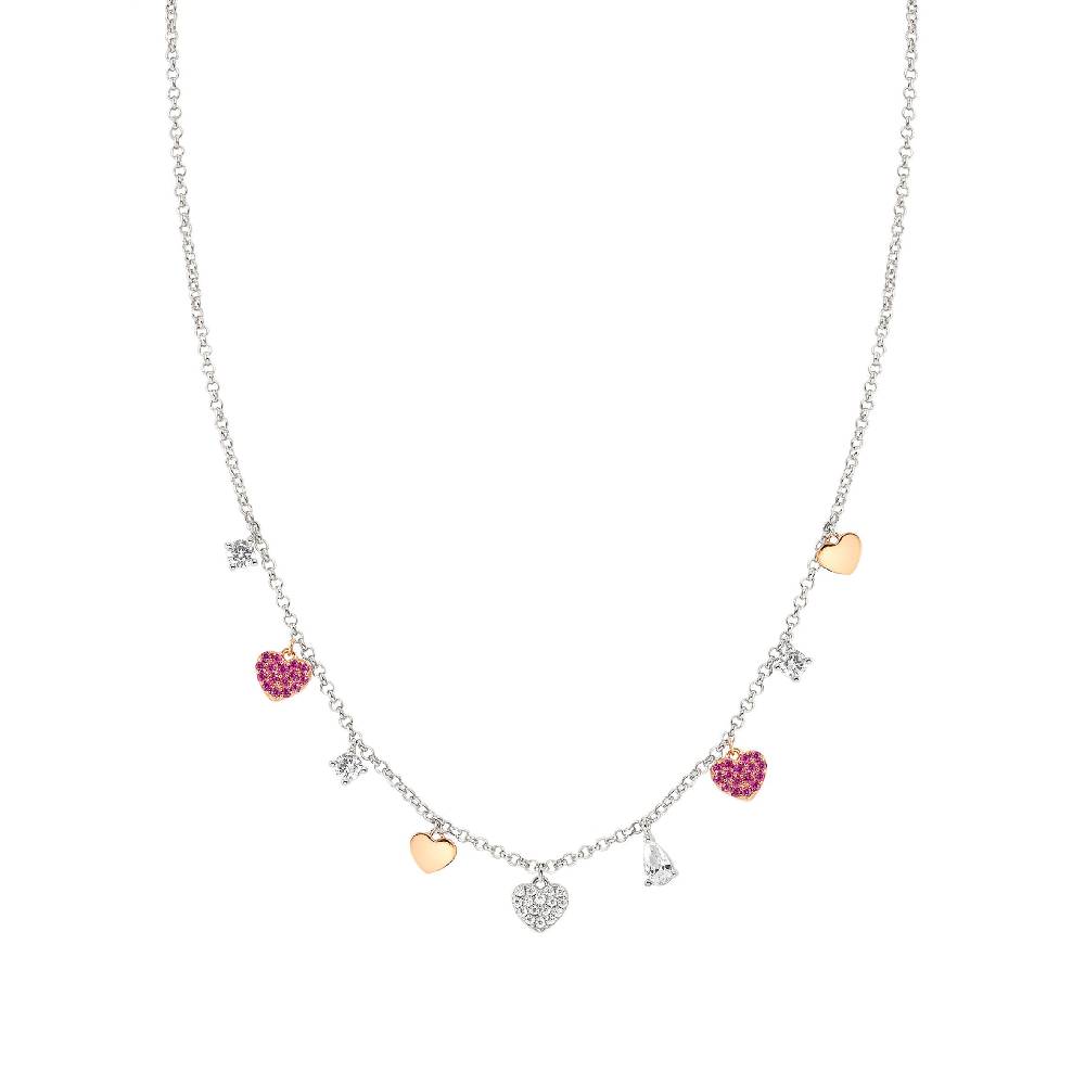Nomination Collana Lucentissima Mix Pendenti Cuori e Cubic Zirconia Super sconto