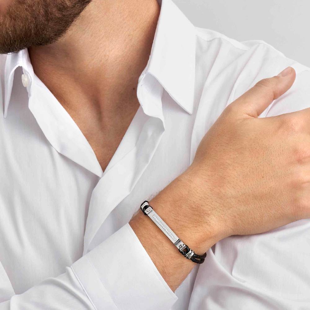 Nomination Bracciale Manvision in pelle sintetica nera Economico