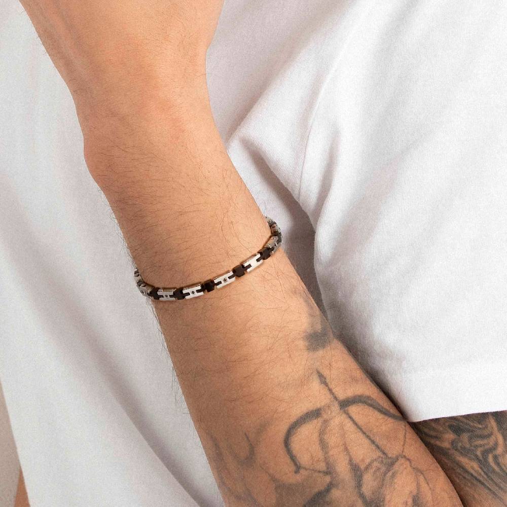 Nomination Bracciale Strong per lui con diamanti In Saldo