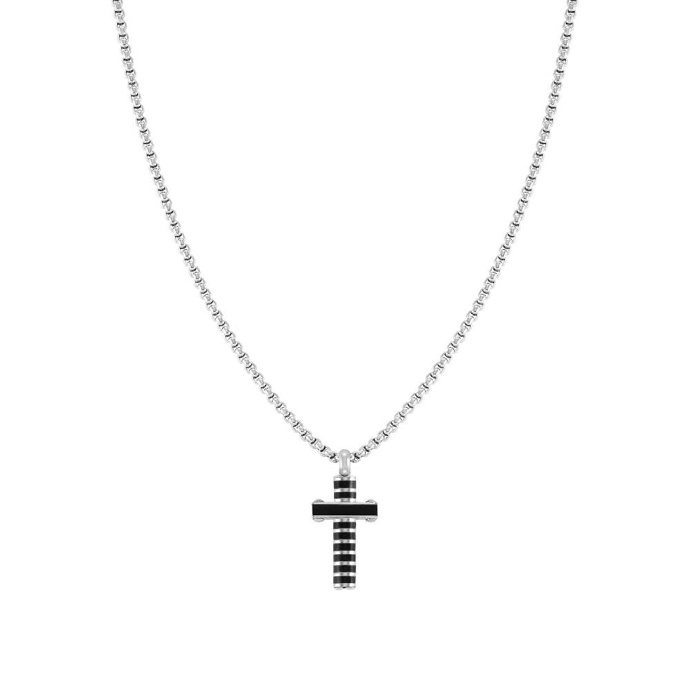 Nomination Collana Strong Diamond croce nera Promozione Limitata