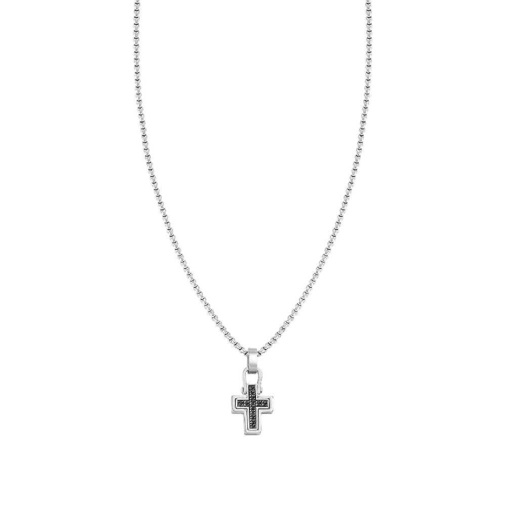 Nomination Collana Manvision con Croce e Pietre nere Offerta