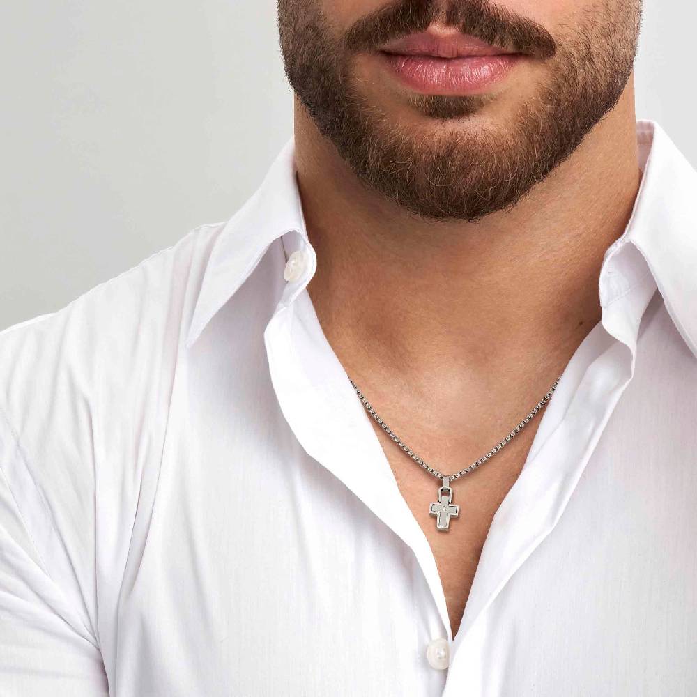 Nomination Collana ManVision con pendente Croce e Zircone Online