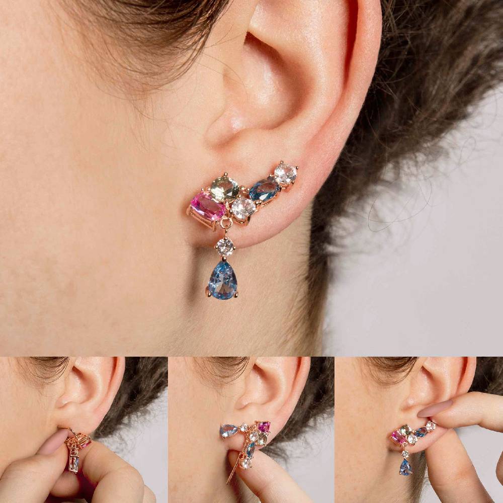 Nomination Orecchini Climber Colour Wave con Zircone Pendente Vendita Economica