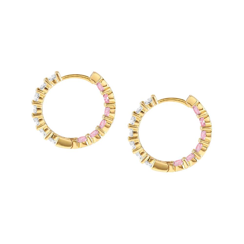 Nomination Orecchini a cerchio Chic&Charm Joyful Edition Pietre Rosa e Bianche Consegna Veloce