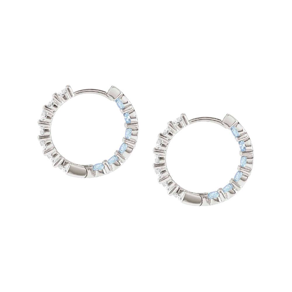 Nomination Orecchini a cerchio Chic&Charm Joyful Edition Pietre Azzurre e Bianche Offerte speciali