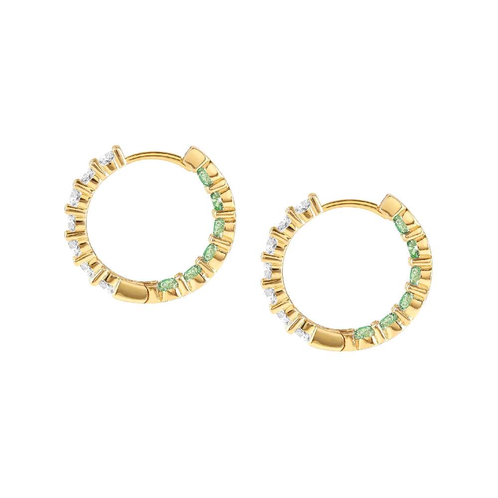 Nomination Orecchini a cerchio Chic&Charm Joyful Edition Pietre Verdi e Bianche Vendite Flash