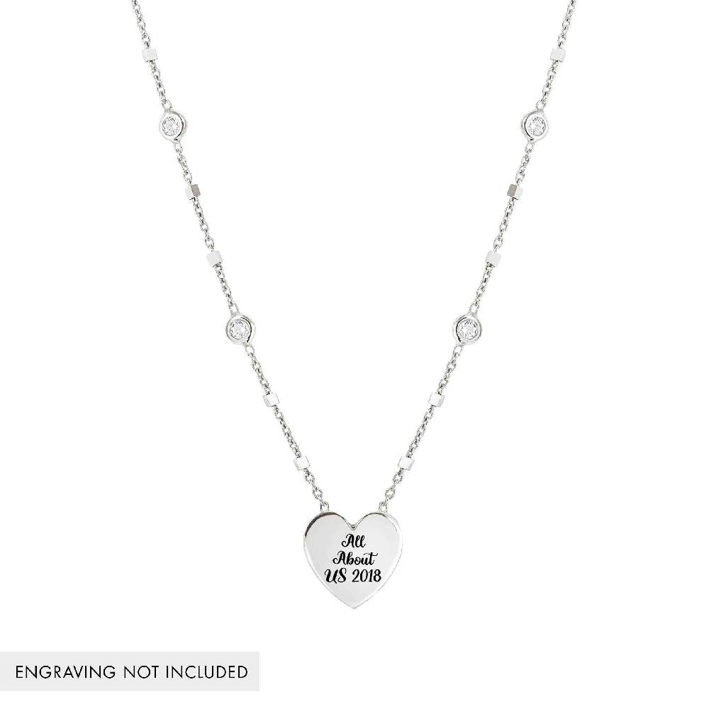 Nomination Collana Messaggi d'amore Cuore incidibile e Pietre bianche Fino al 55% di sconto