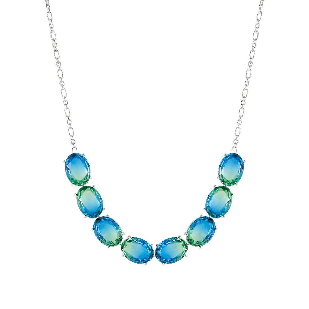 Nomination Collana Symbiosi con pietre Bicolor grandi celeste e verde Pezzi Unici