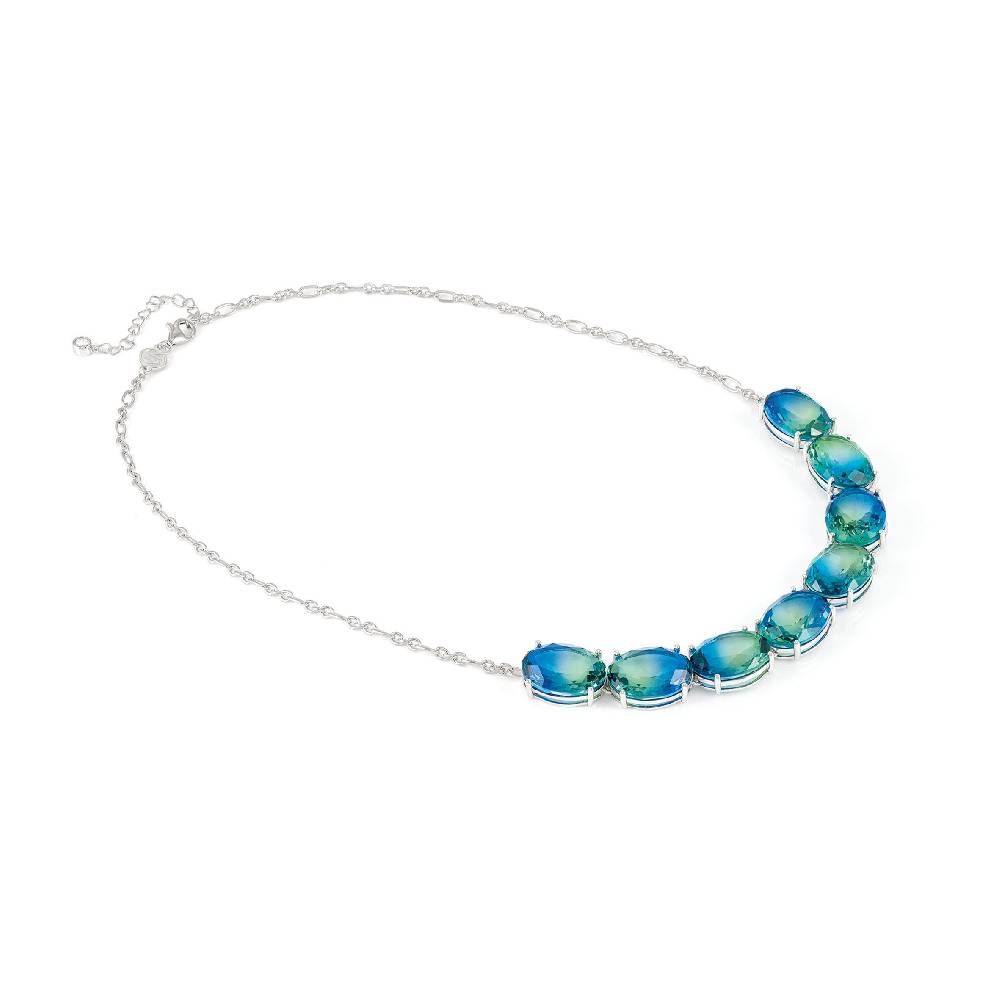 Nomination Collana Symbiosi con pietre Bicolor grandi celeste e verde Pezzi Unici