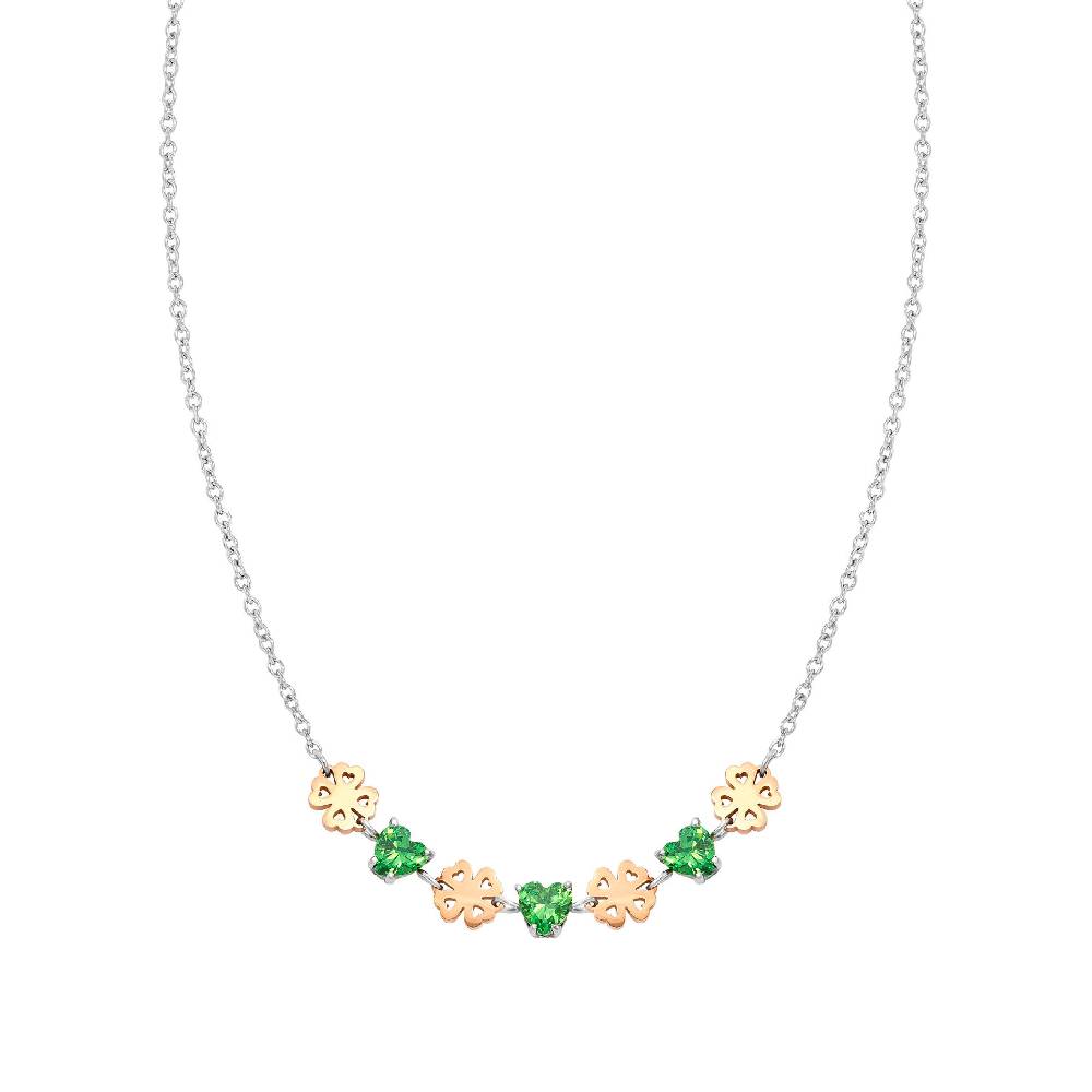 Nomination Collana Principessina pietre verdi e quadrifogli Qualità Garantita