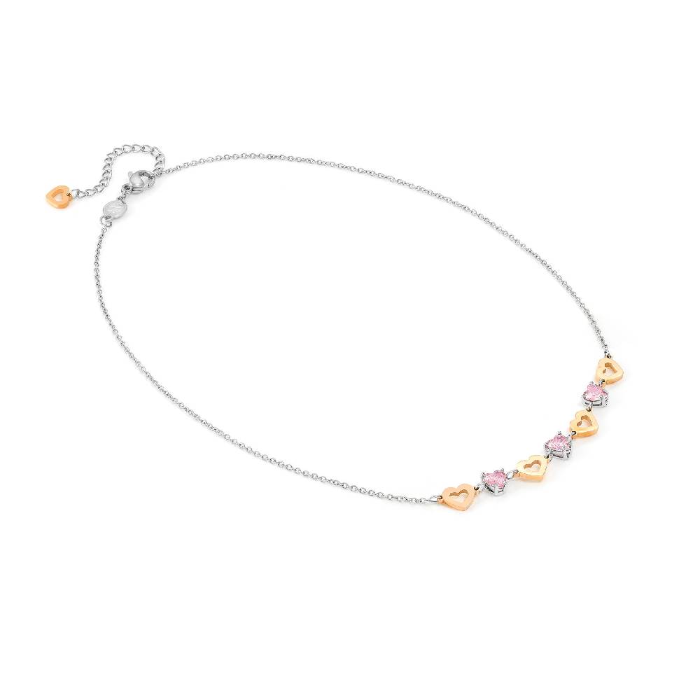 Nomination Collana Principessina pietre rosa e cuori Prezzo Ridotto