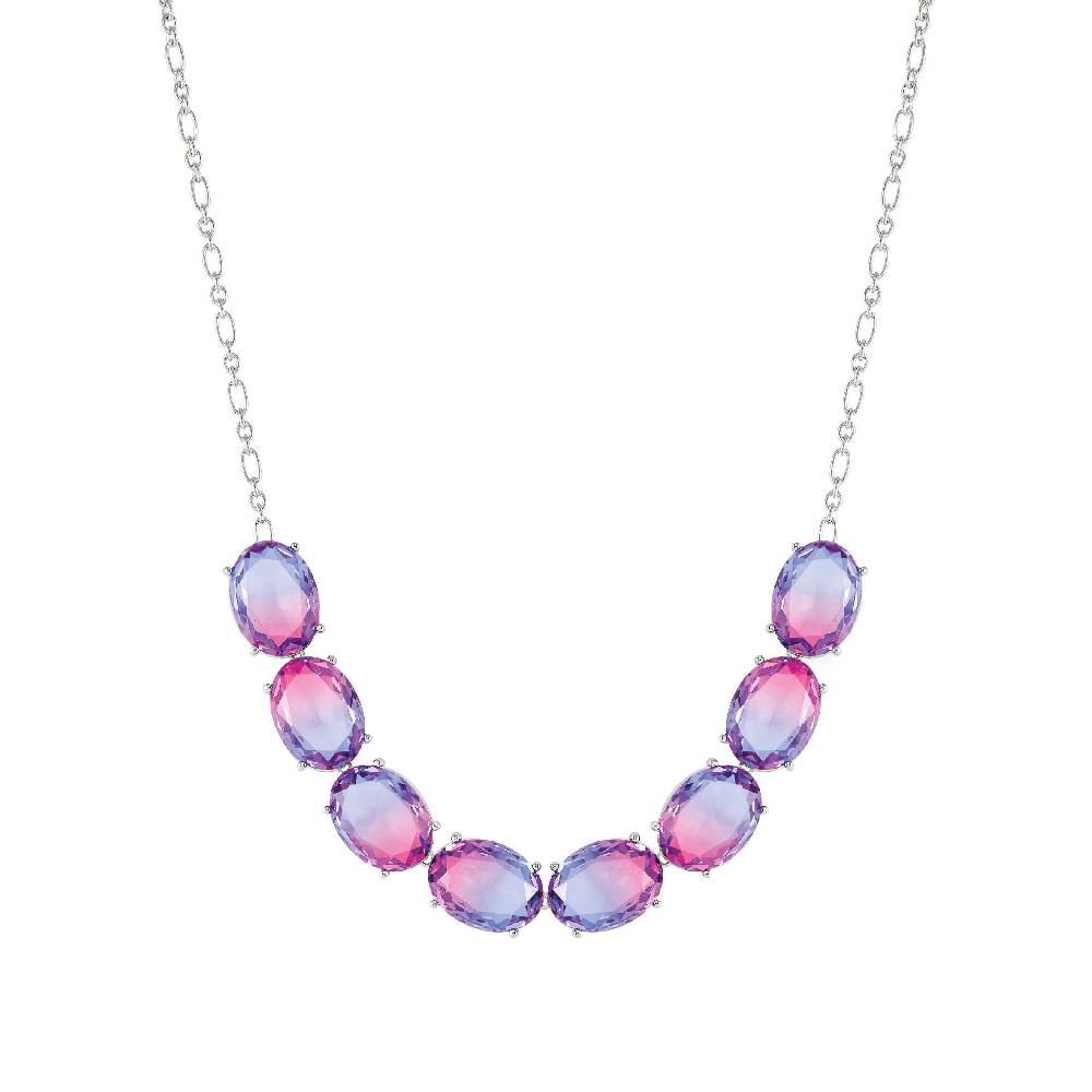 Nomination Collana Symbiosi pietre grandi bicolor rosa e viola In Linea