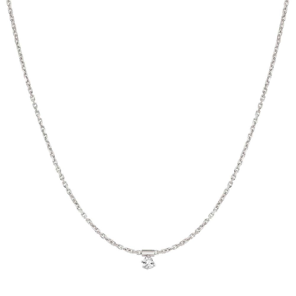 Nomination Collana SEIMIA con cuore pendente bianco Nuovo