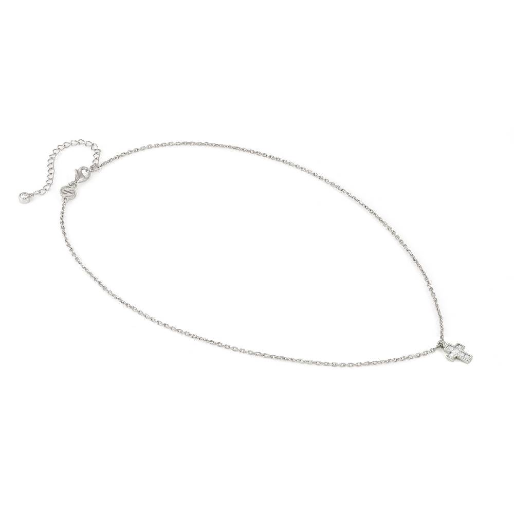 Nomination Collana Carismatica Croce piccola in Argento e pietre bianche Qualità Garantita