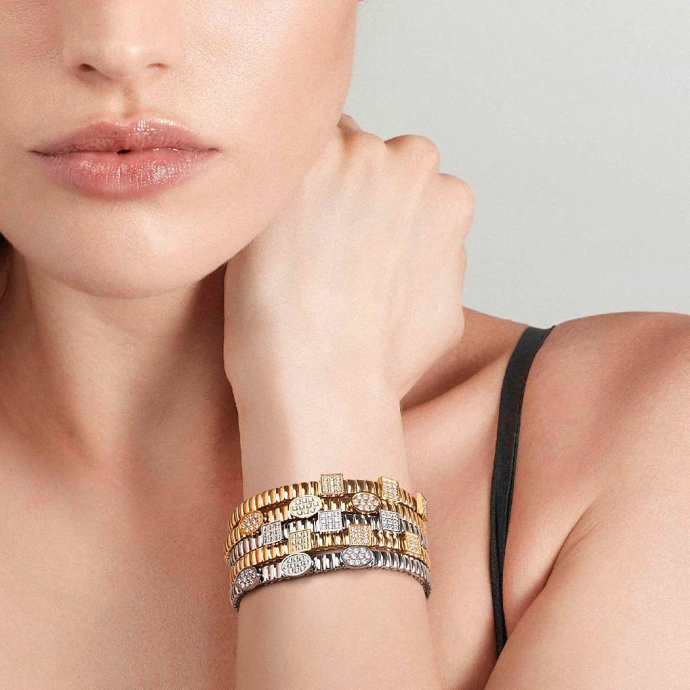 Nomination Bracciale Extension in PVD giallo con 3 Ovali Comprare a buon mercato