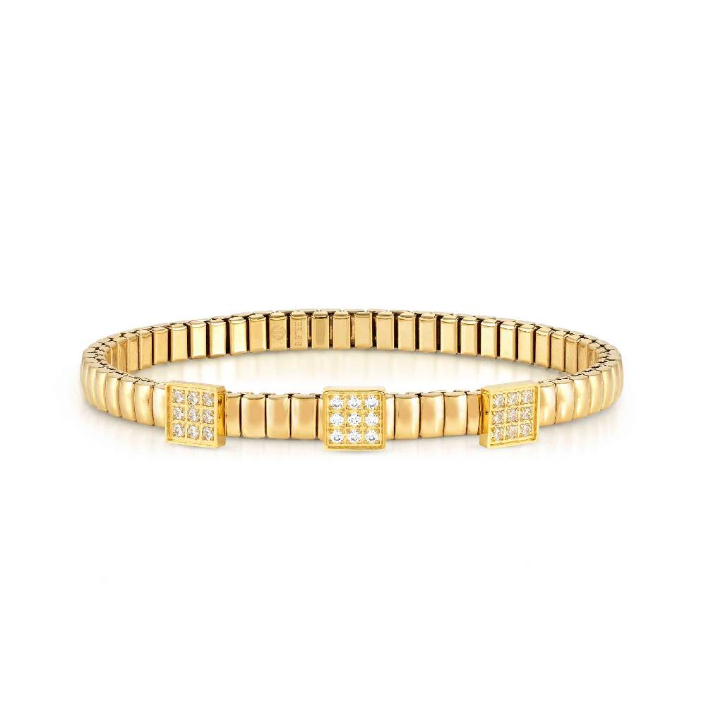 Nomination Bracciale Extension in PVD giallo con 3 Quadrati