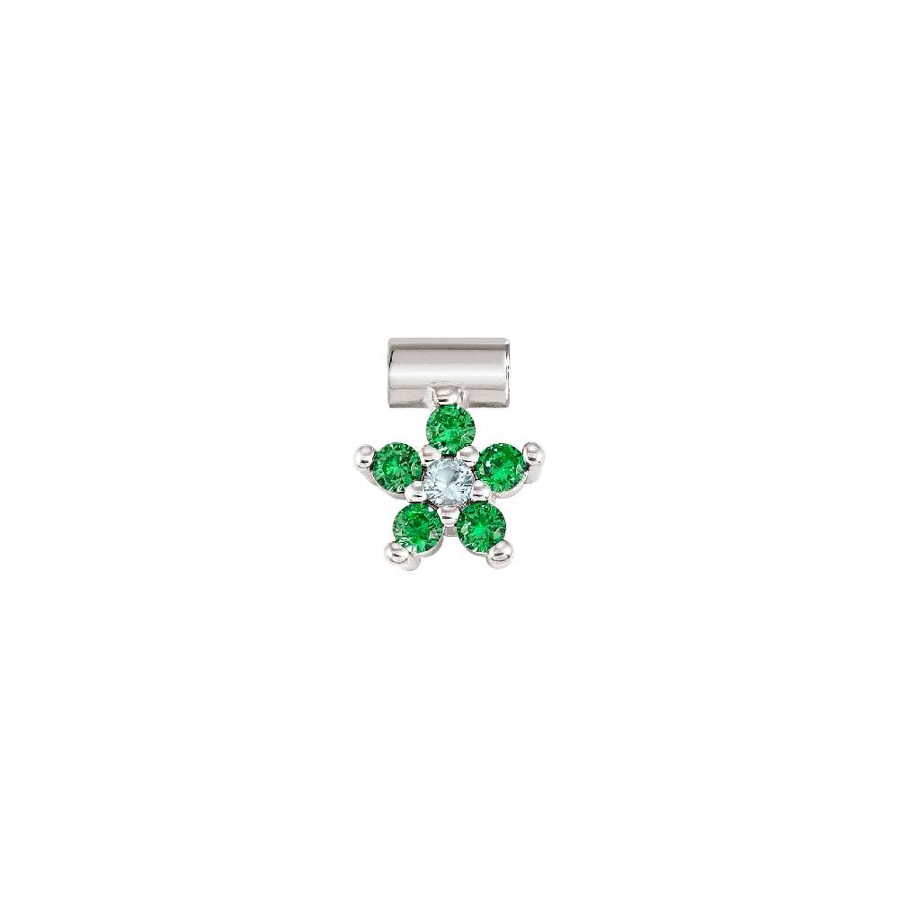 Nomination Ciondolo SeiMia fiore Verde e bianco con CZ