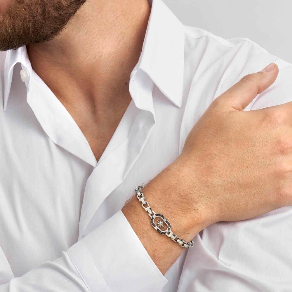 Nomination Bracciale ManVision Rosa dei venti con Zirconi neri Fornitura limitata